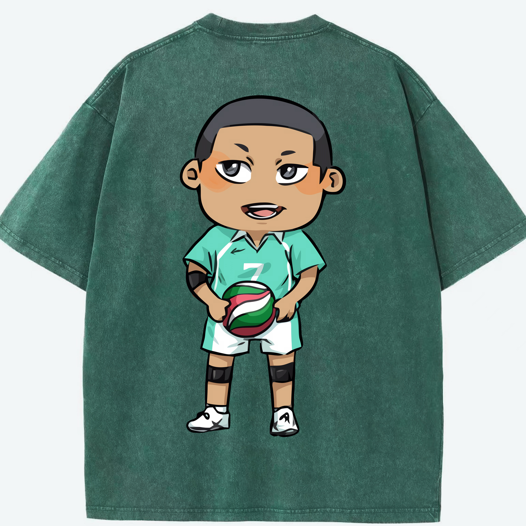 （画像用） ハイキュー!! Haikyu!! 綿100% ヴィンテージ風 半袖Tシャツ（背面プリント）
